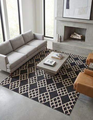 6' 3 x 8' 4 Hand Woven Kilim Modern Wool Rug
