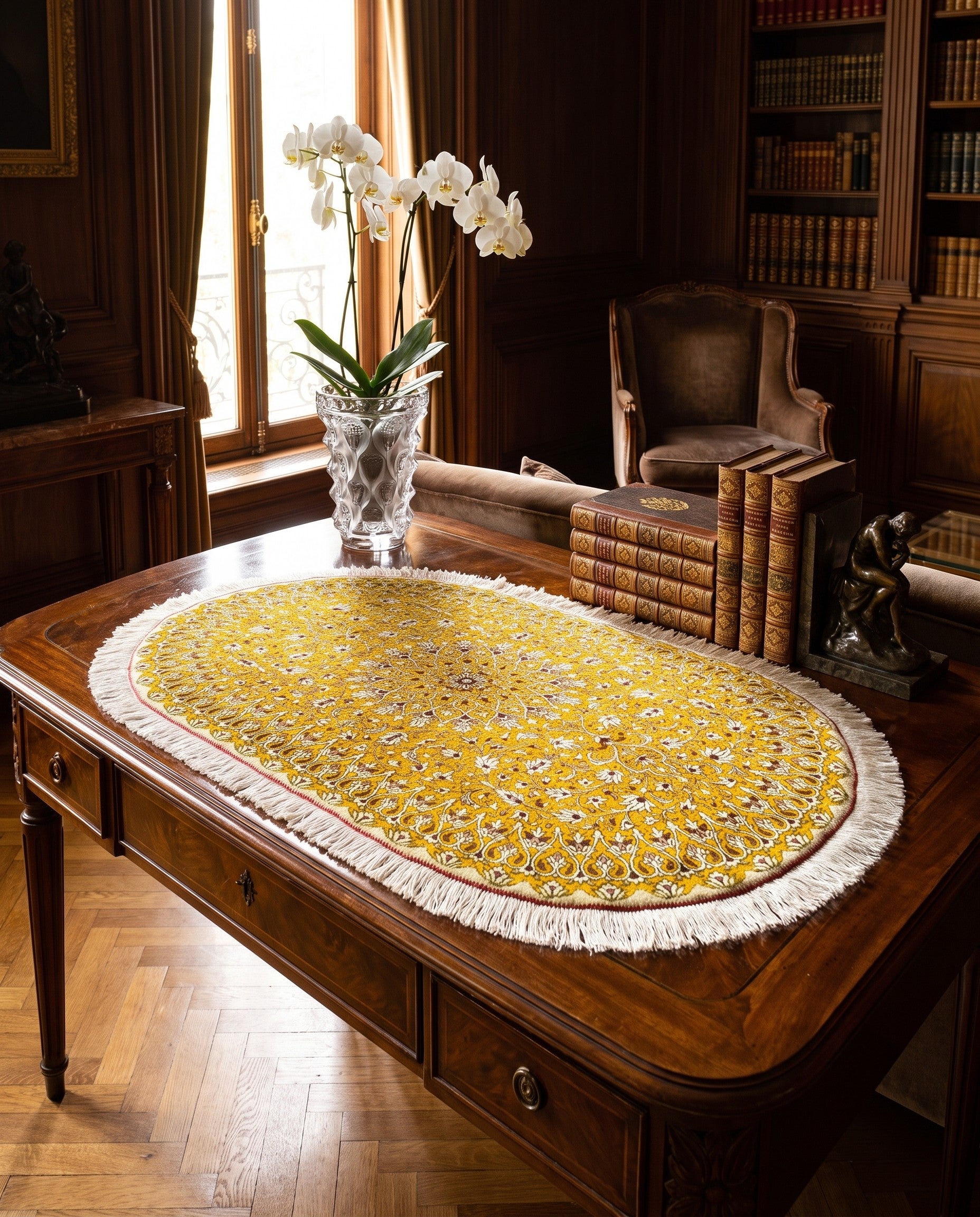 2' x 2' 11 Ghom Silk Rug