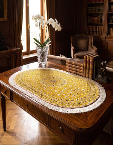 2' x 2' 11 Ghom Silk Rug