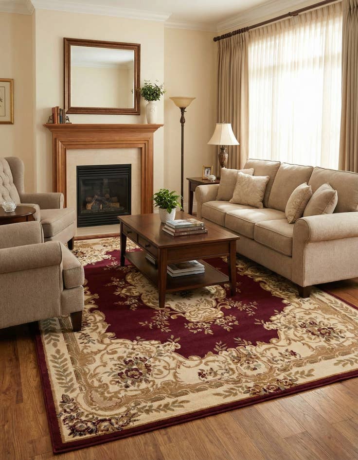 Detail image of 7' 10 x 11' Classic Aubusson Rug