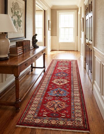2' 7 x 8' 3 Hand Knotted Kazak Runner Rug