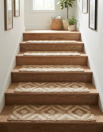 Natural Handmade Braided Jute Stair Rug
