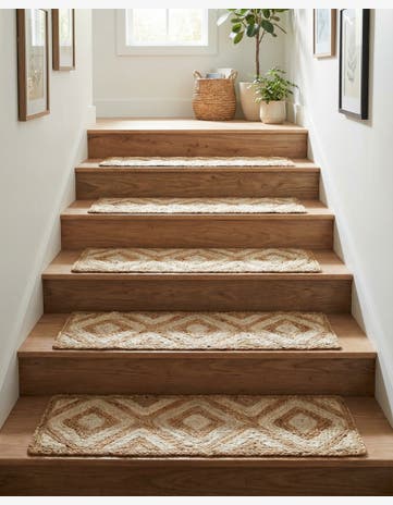Natural Handmade Braided Jute Stair Rug