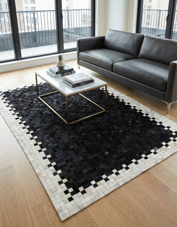 Detail image of 5' 1 x 7' 9 Cowhide Stocks Rug