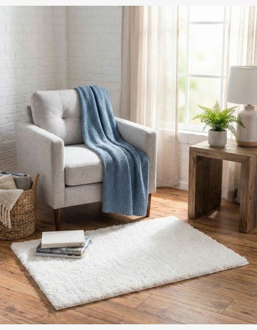 White Zermatt Shag Rug