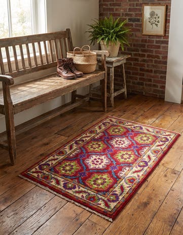 1' 11 x 3' Hand Knotted Kazak Rug