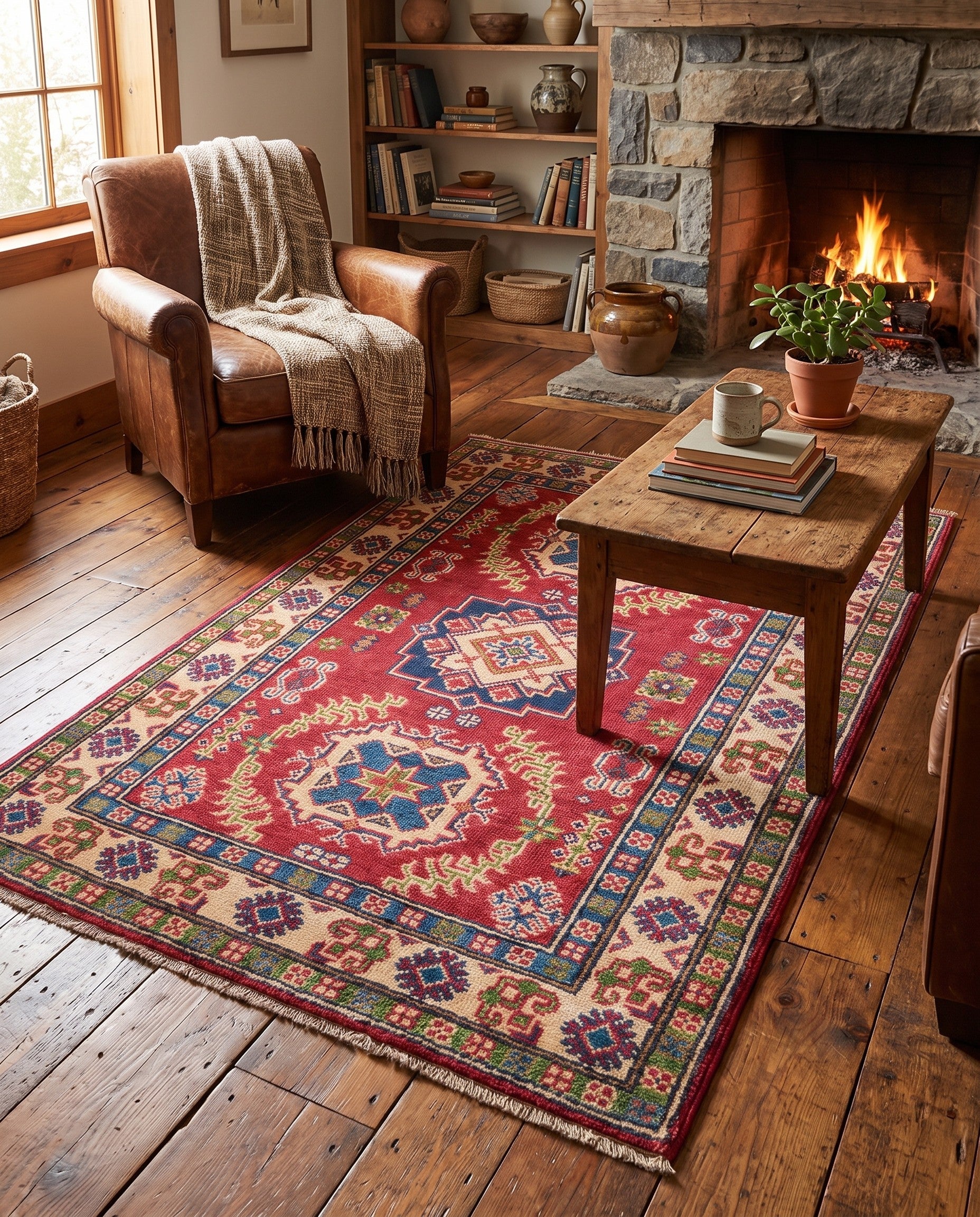 2' 9 x 4' 3 Hand Knotted Kazak Rug