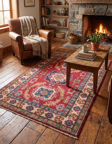 2' 9 x 4' 3 Hand Knotted Kazak Rug