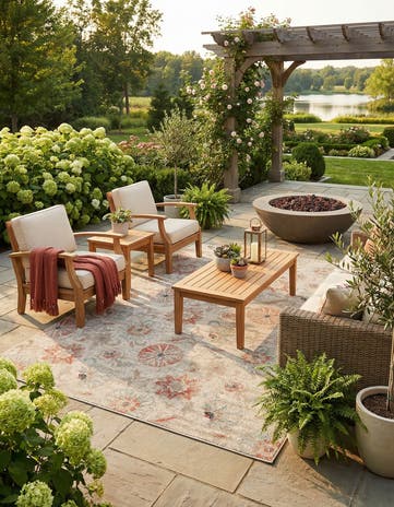9' x 12' Easy-Clean Botanical Indoor / Outdoor Rug