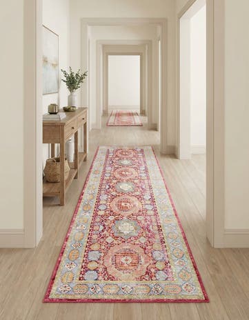 Beige Aqua Runner Rug