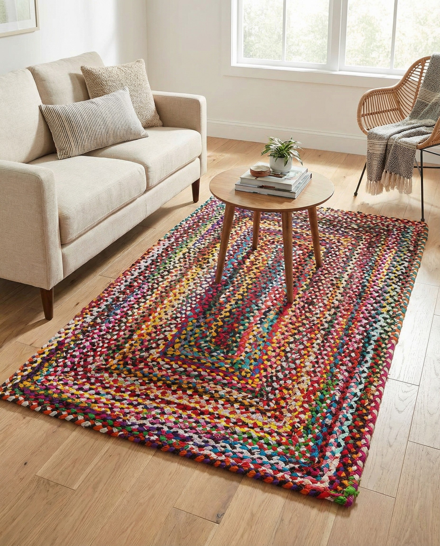 3' 3 x 5' 1 Handmade Braided Chindi Rug