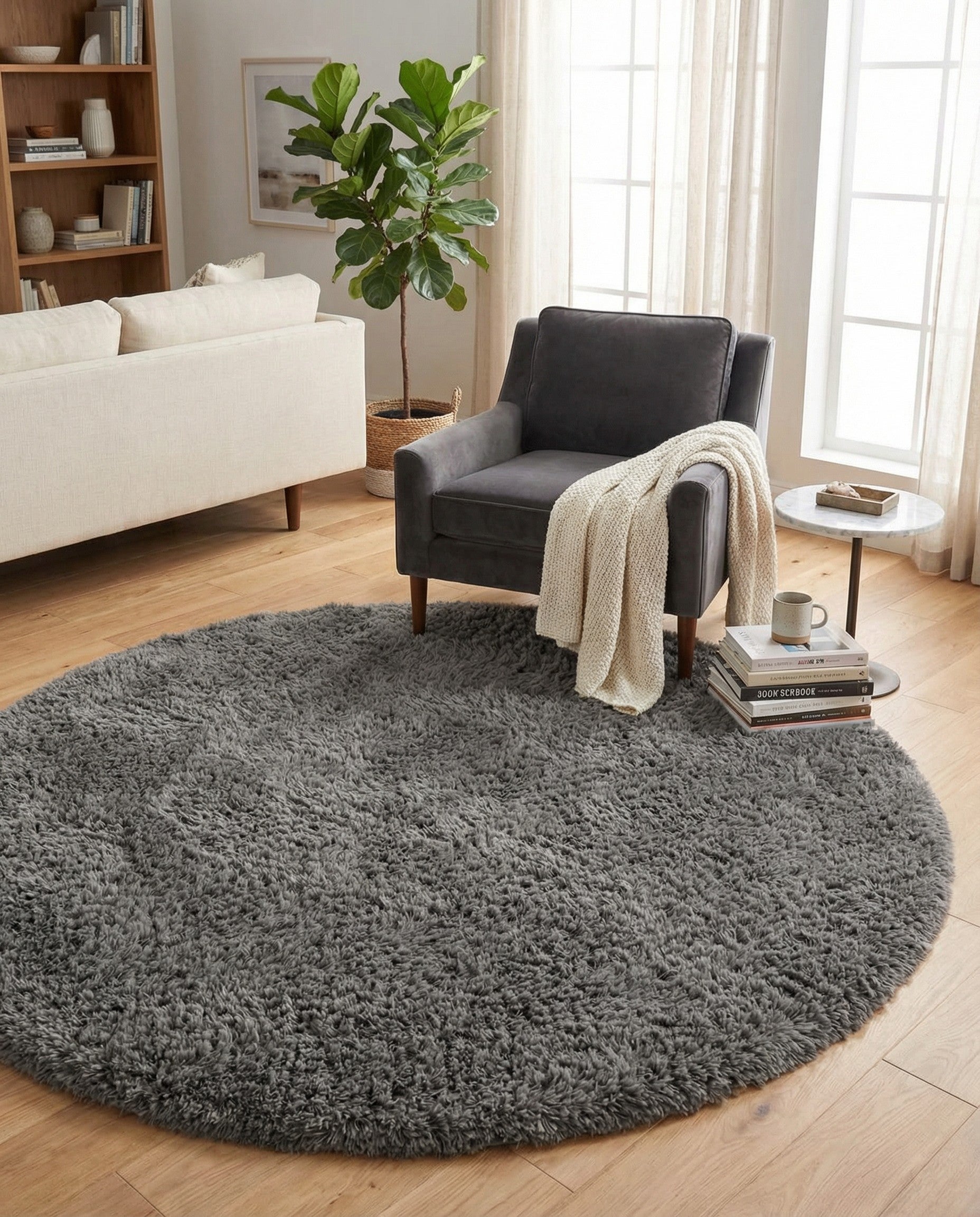 6' 7 x 6' 7 Infinity Shag Round Rug