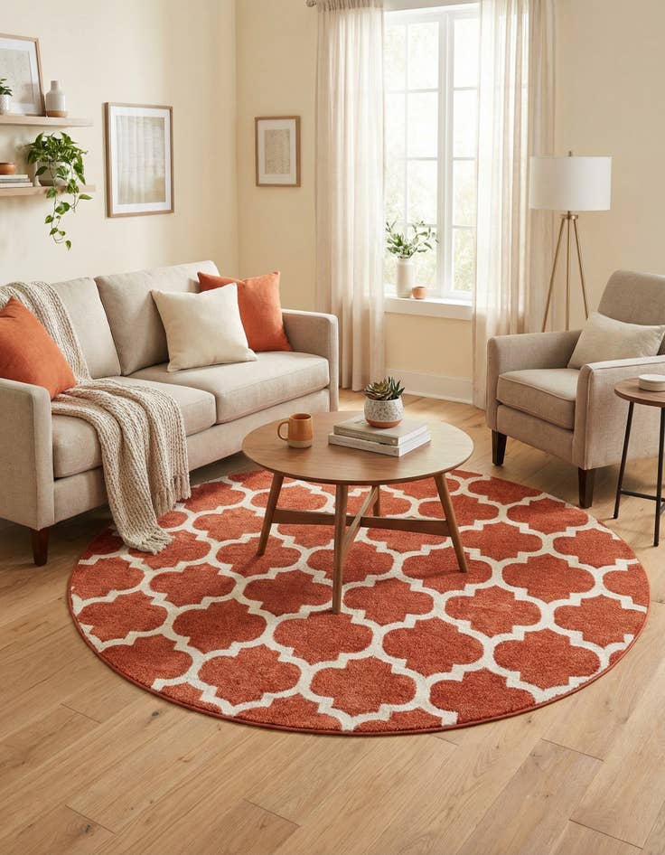 Detail image of 6' x 6' Lattice Round Rug