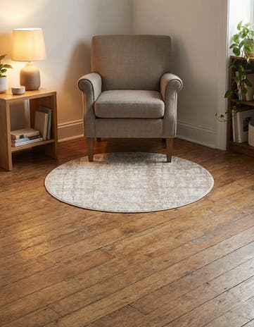 Jill Zarin Beige Uptown Lexington Avenue Round Rug
