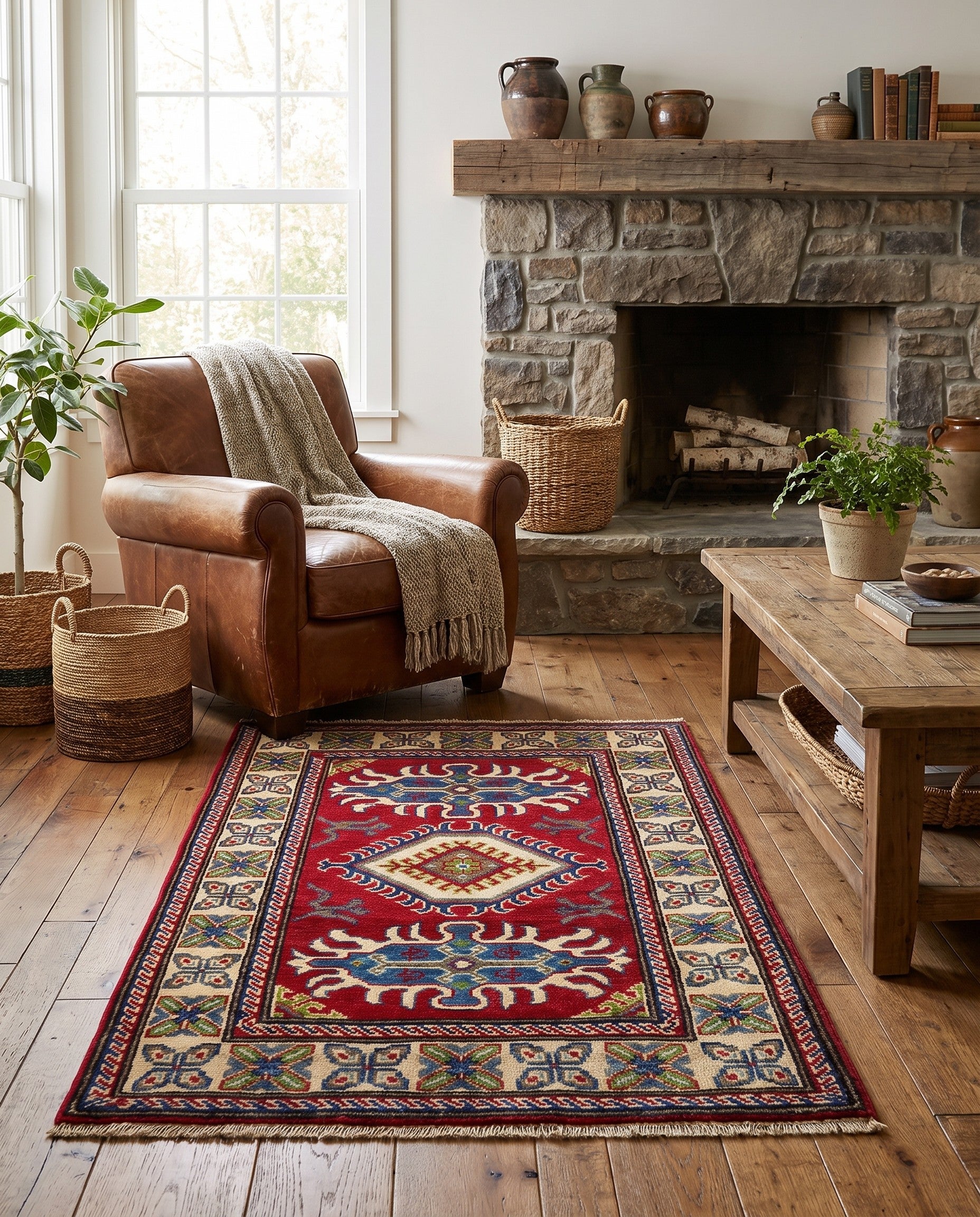 2' 8 x 4' 1 Hand Knotted Kazak Rug
