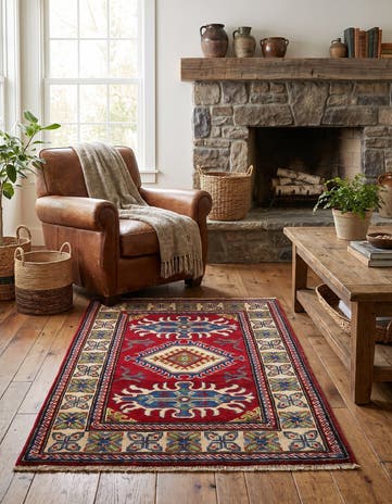 2' 8 x 4' 1 Hand Knotted Kazak Rug