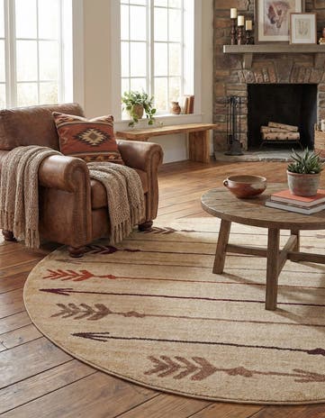 Beige Equinox Round Rug
