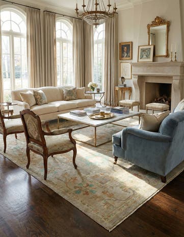 12' 3 x 14' 4 Hand Knotted Oushak Wool Rug