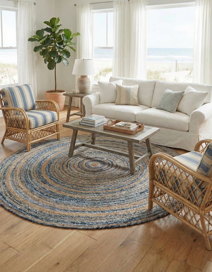 8' x 8' Handmade Braided Chindi Round Rug