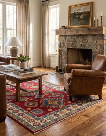 4' x 5' 11 Hand Knotted Kazak Rug