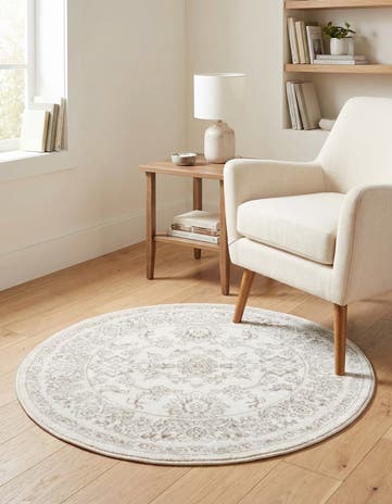 Ivory Charlotte Round Rug