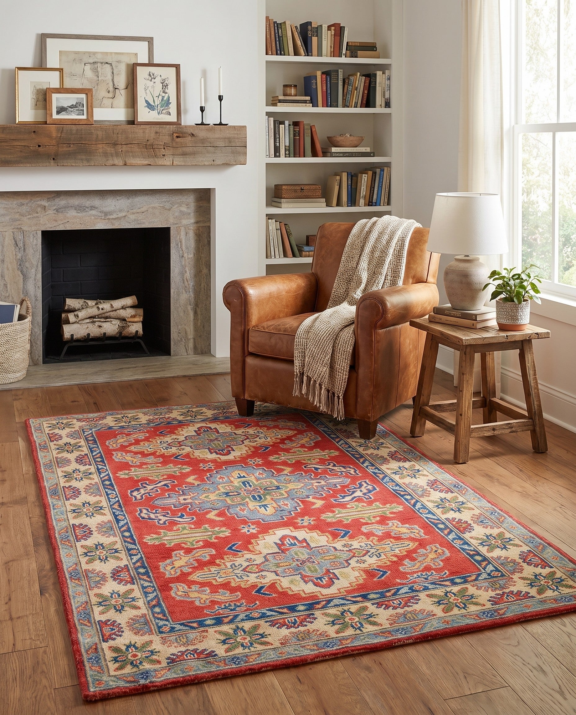 3' 3 x 5' 2 Hand Knotted Kazak Rug