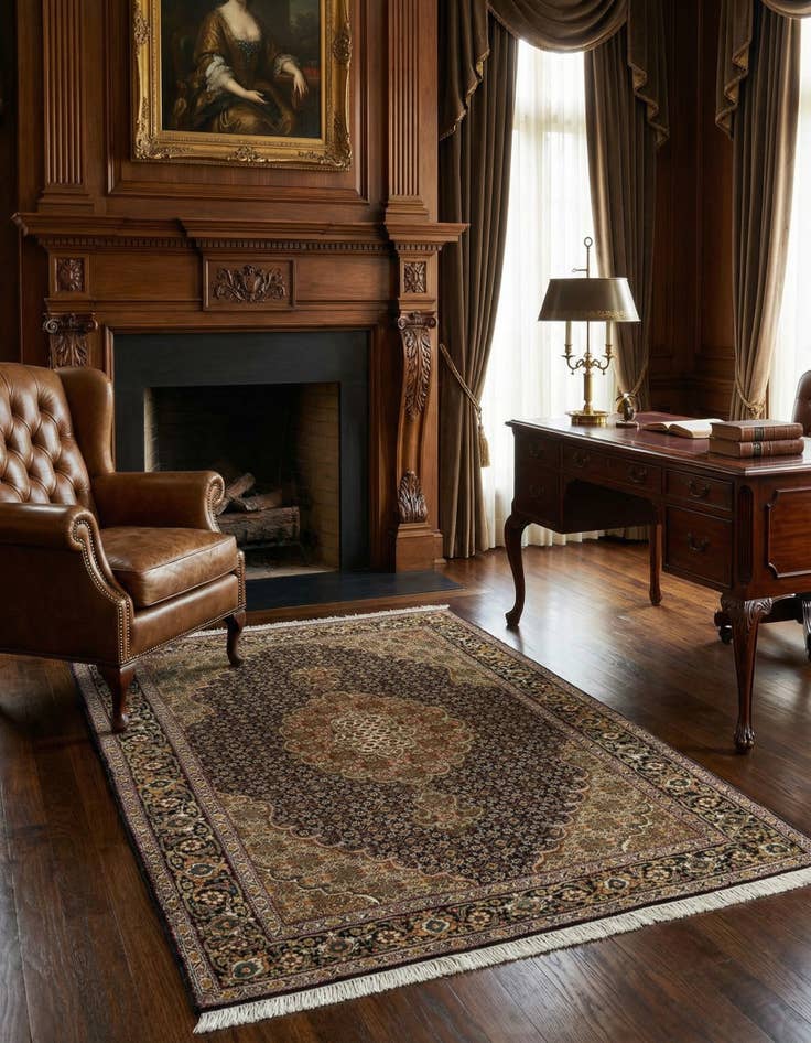 Detail image of 3' 5 x 4' 10 Tabriz Mahi Rug