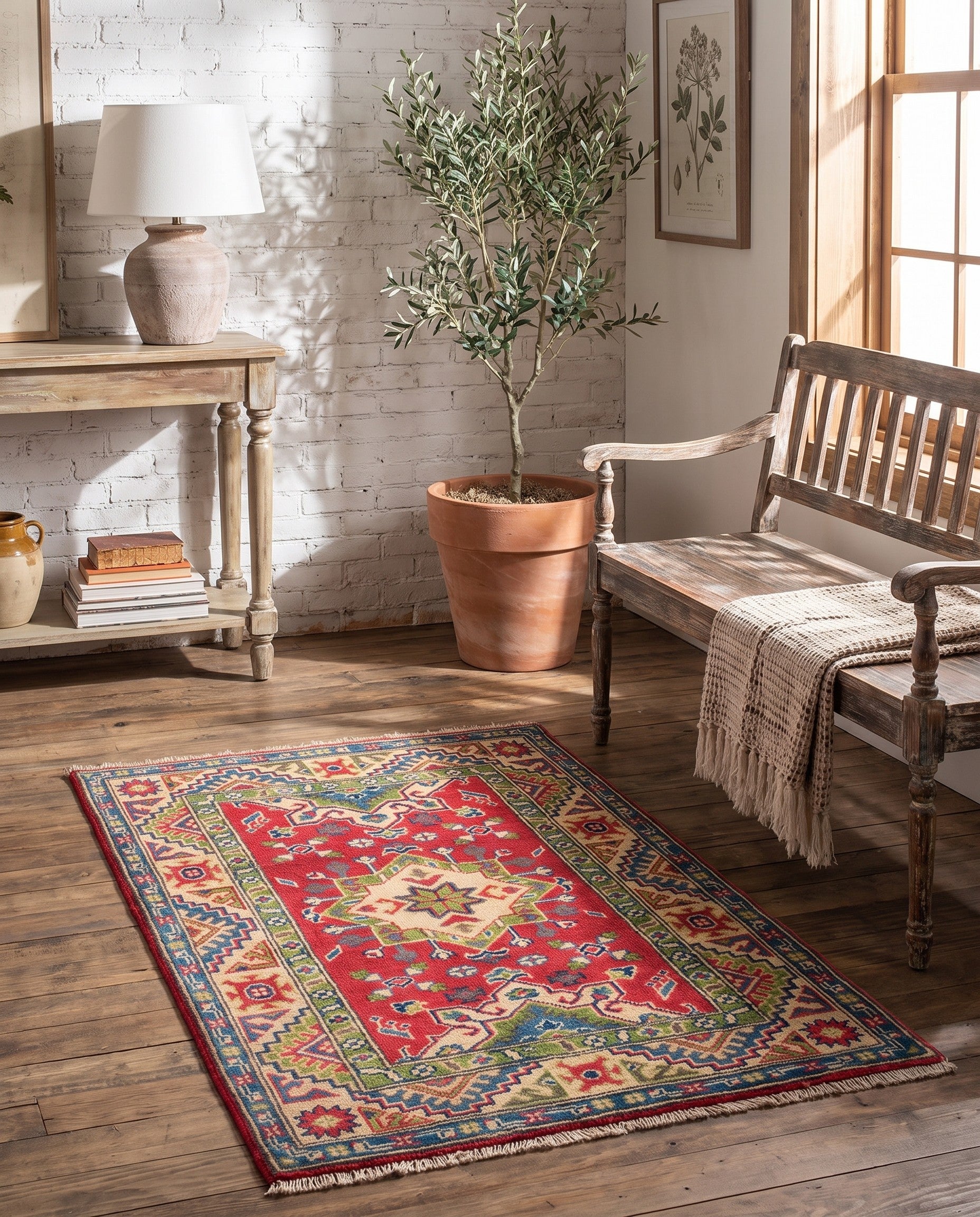 2' 8 x 4' 1 Hand Knotted Kazak Rug