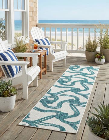 2' x 8' Easy-Clean Coastal Indoor / Outdoor Runner Rug