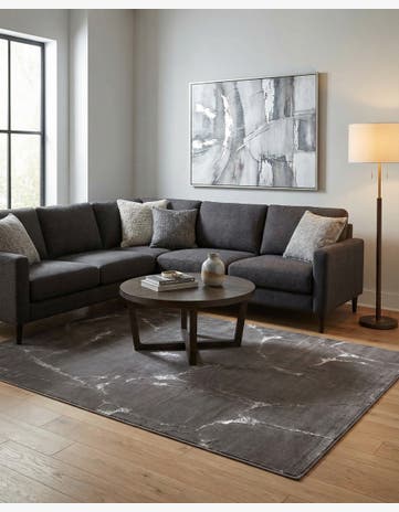 Gray and Silver Vogue Geo Rug