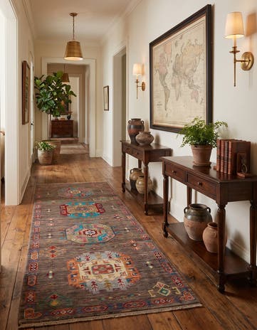 2' 9 x 6' 8 Hand Knotted Ariana Ziegler Runner Rug