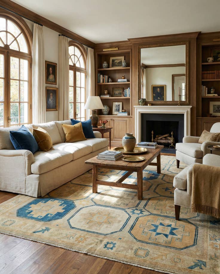 Detail image of 8' 1 x 9' 10 Hand Knotted Oushak Wool Rug