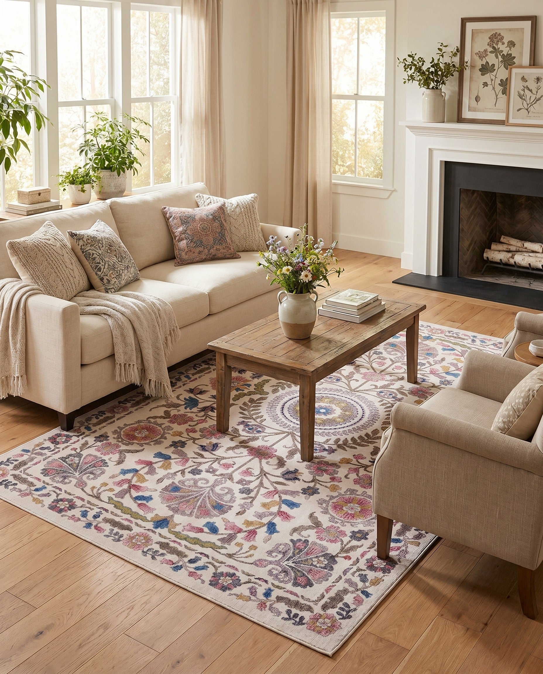 Ivory Blossom Rug