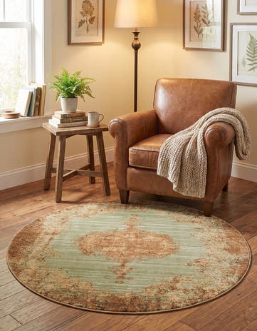 Light Green Charlestown Round Rug
