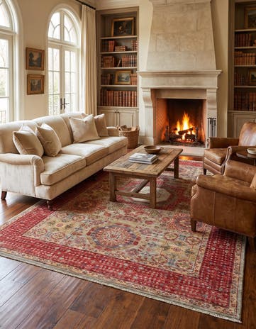 6' 8 x 9' 7 Hand Knotted Mamluk Ziegler Rug