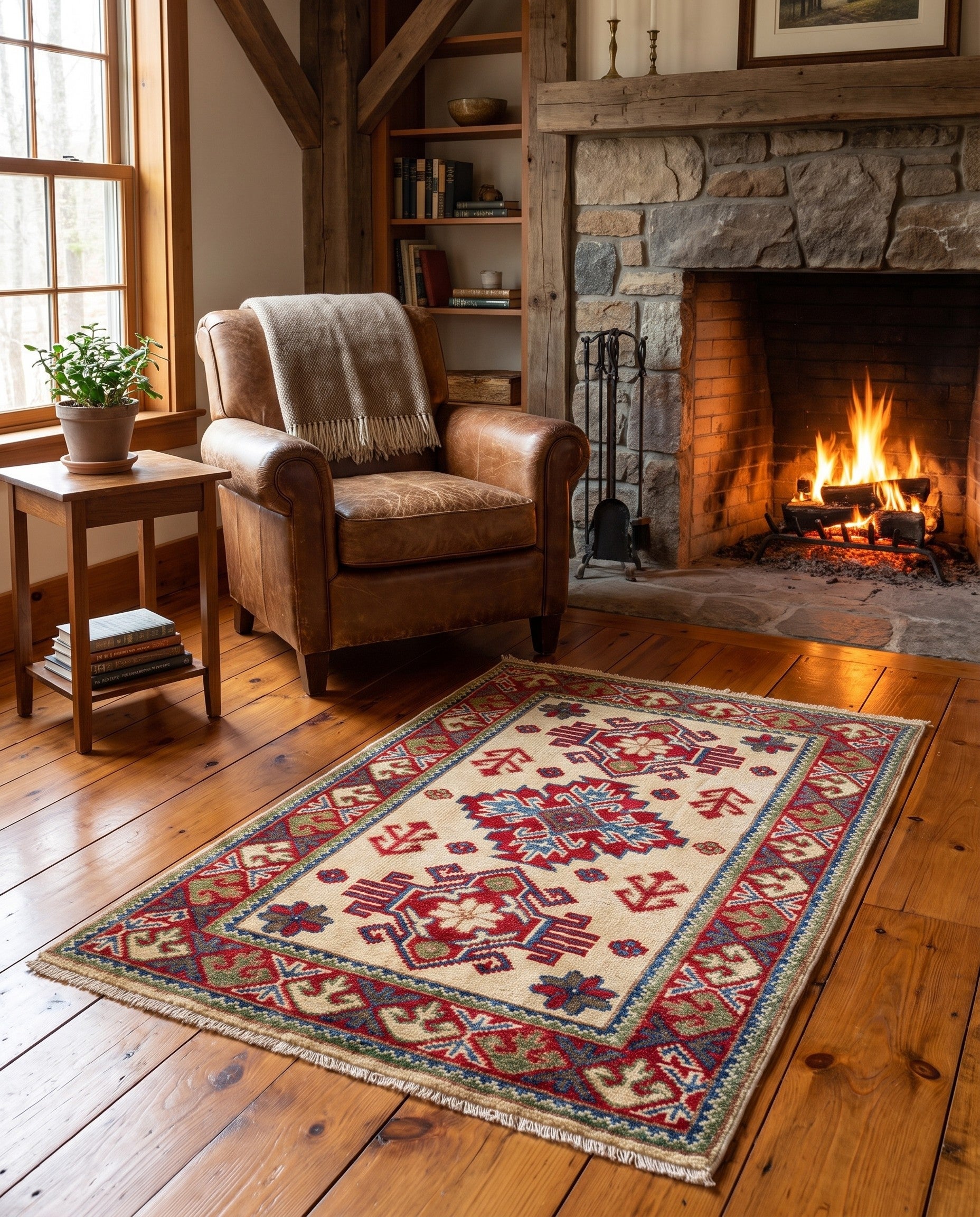 2' x 3' Hand Knotted Kazak Rug