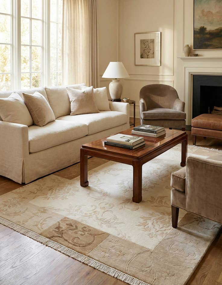 Detail image of 4' 8 x 6' 9 Hand Knotted Darya Wool Rug