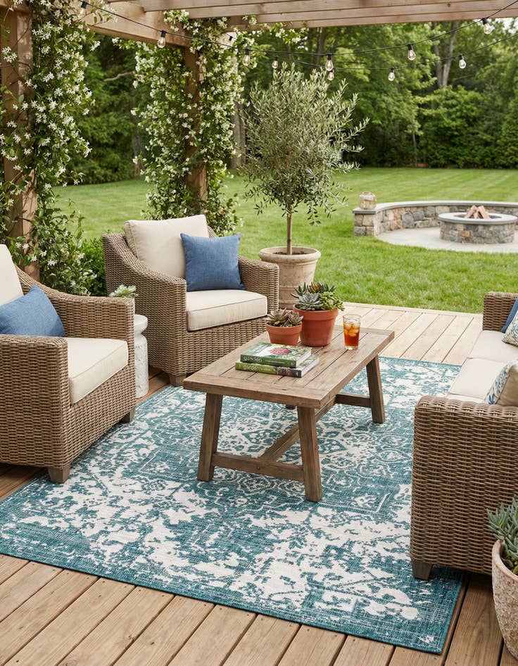 Detail image of 5' 3 x 8' Easy-Clean Jill Zarin Dubai Indoor / Outdoor Rug