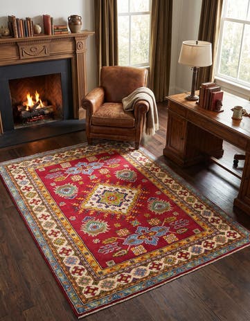 4' 3 x 5' 7 Hand Knotted Kazak Rug