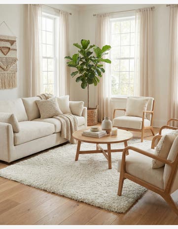 Sea Salt White Jill Zarin Shaggy Chic Rug