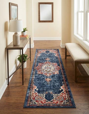 Dark Blue Eden Runner Rug