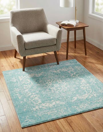 Aqua Arlington Square Rug