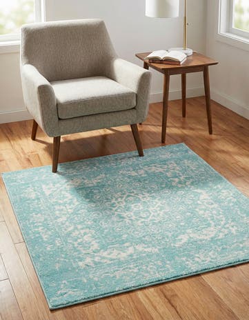 Aqua Arlington Square Rug