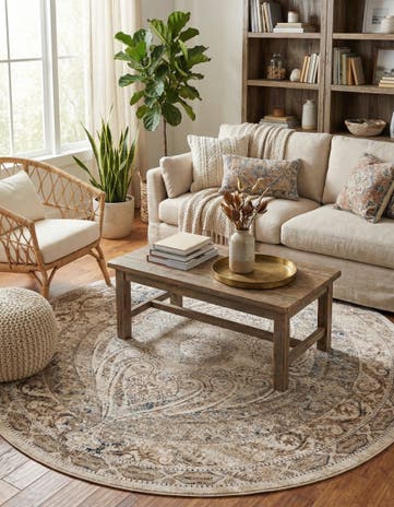 Beige Eliza Round Rug