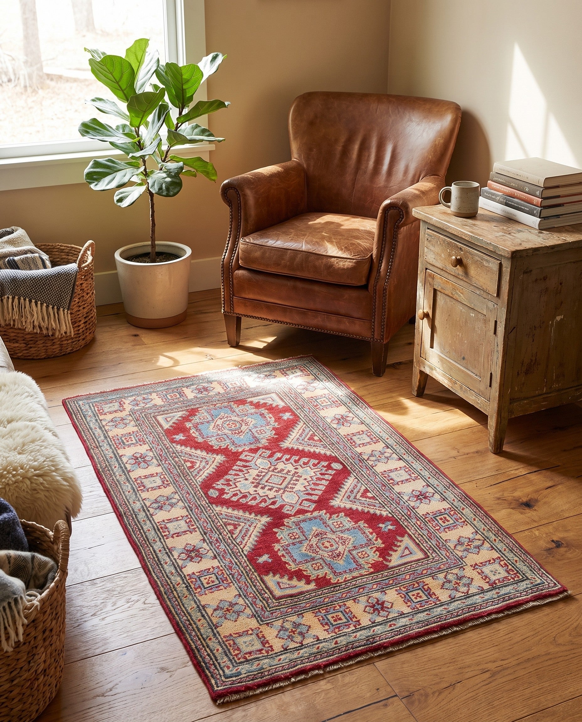 2' 8 x 4' 1 Hand Knotted Kazak Rug