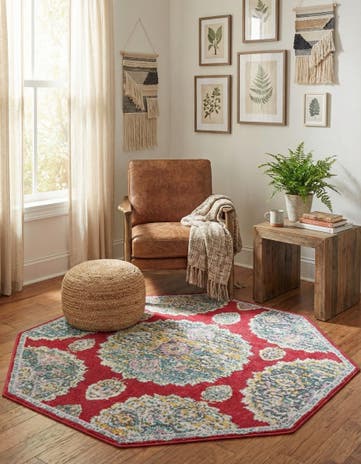 Red Paragon Octagon Rug