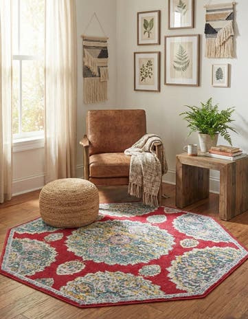 Red Paragon Octagon Rug