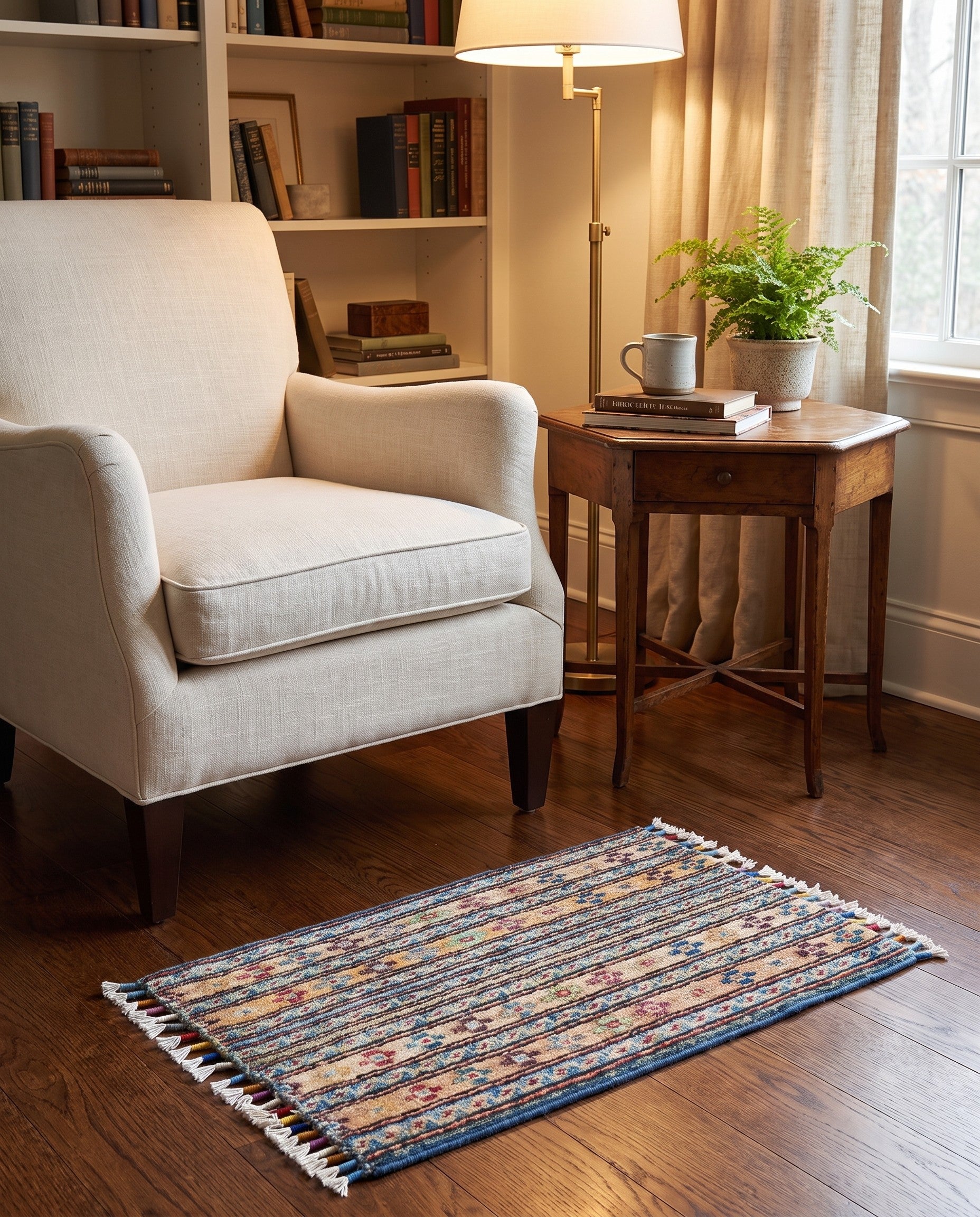1' 4 x 2' Hand Knotted Ziegler Rug