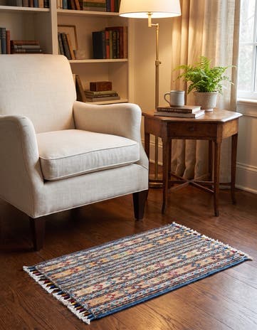 1' 4 x 2' Hand Knotted Ziegler Rug