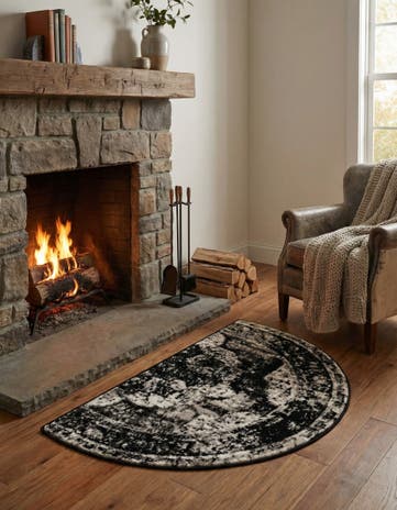 Black Monte Carlo Hearth Rug